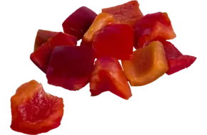 Paprika rood brunoise 30mm bak 1kg